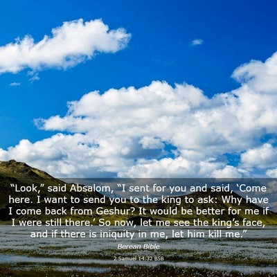 Picture 03 - 2 Samuel 14:32 BSB - “Look,” said Absalom, “I sent for you and - Bible Verse Picture
