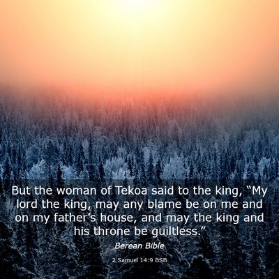 Picture 03 - 2 Samuel 14:9 BSB - But the woman of Tekoa said to the king, “My - Bible Verse Picture