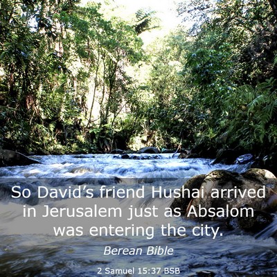 Picture 03 - 2 Samuel 15:37 BSB - So David’s friend Hushai arrived in Jerusalem - Bible Verse Picture