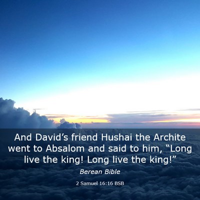 Picture 03 - 2 Samuel 16:16 BSB - And David’s friend Hushai the Archite went to - Bible Verse Picture