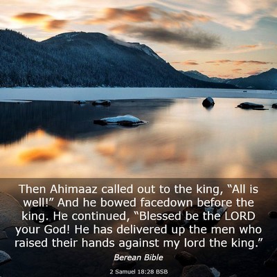 Picture 03 - 2 Samuel 18:28 BSB - Then Ahimaaz called out to the king, “All is - Bible Verse Picture