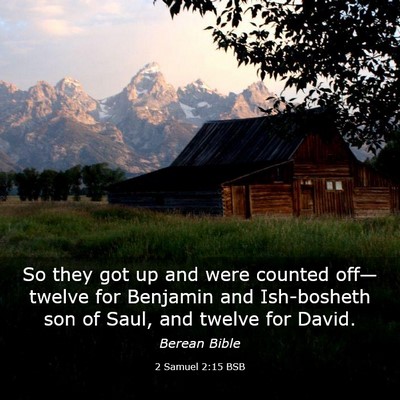 Picture 03 - 2 Samuel 2:15 BSB - So they got up and were counted off—twelve for - Bible Verse Picture