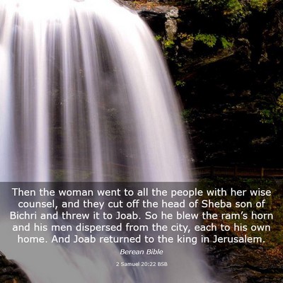 Picture 03 - 2 Samuel 20:22 BSB - Then the woman went to all the people with her - Bible Verse Picture