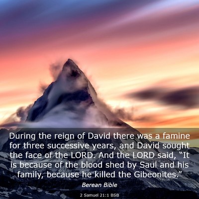 Picture 03 - 2 Samuel 21:1 BSB - During the reign of David there was a famine for - Bible Verse Picture