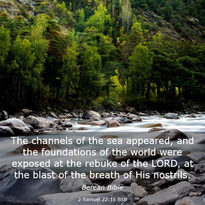 Picture 03 - 2 Samuel 22:16 BSB - The channels of the sea appeared, and the - Bible Verse Picture