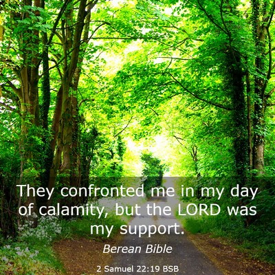 Picture 03 - 2 Samuel 22:19 BSB - They confronted me in my day of calamity, but the - Bible Verse Picture