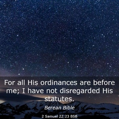 Picture 03 - 2 Samuel 22:23 BSB - For all His ordinances are before me; I have not - Bible Verse Picture