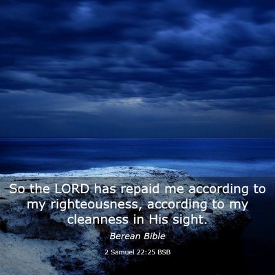 Picture 03 - 2 Samuel 22:25 BSB - So the LORD has repaid me according to my - Bible Verse Picture