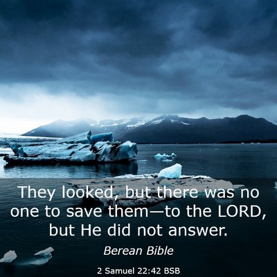 Picture 03 - 2 Samuel 22:42 BSB - They looked, but there was no one to save - Bible Verse Picture