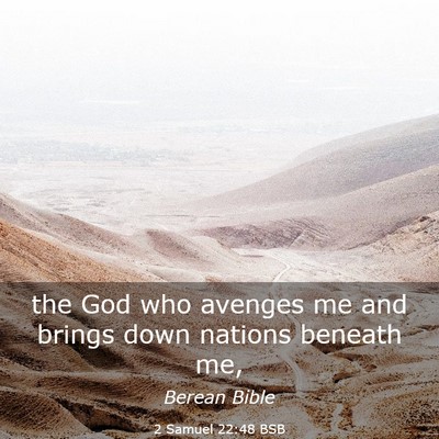 Picture 03 - 2 Samuel 22:48 BSB - the God who avenges me and brings down nations - Bible Verse Picture