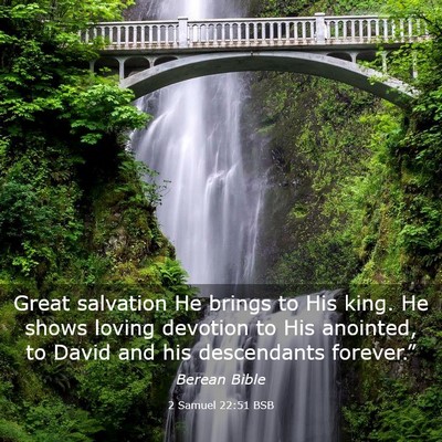 Picture 03 - 2 Samuel 22:51 BSB - Great salvation He brings to His king. He shows - Bible Verse Picture