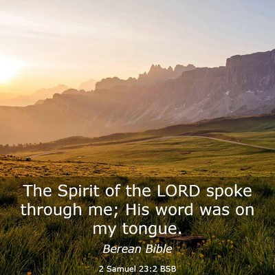 Picture 03 - 2 Samuel 23:2 BSB - The Spirit of the LORD spoke through me; His word - Bible Verse Picture