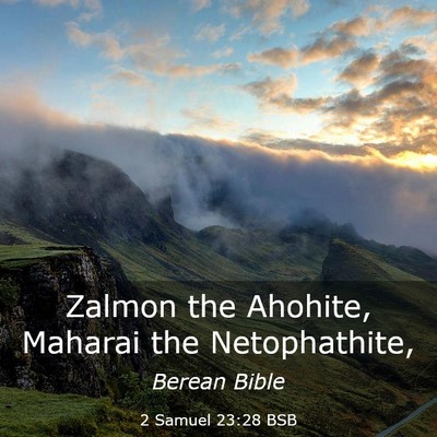 Picture 03 - 2 Samuel 23:28 BSB - Zalmon the Ahohite, Maharai the - Bible Verse Picture