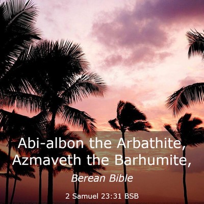Picture 03 - 2 Samuel 23:31 BSB - Abi-albon the Arbathite, Azmaveth the - Bible Verse Picture