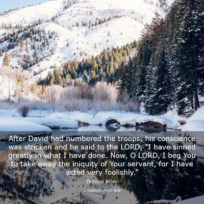Picture 03 - 2 Samuel 24:10 BSB - After David had numbered the troops, his - Bible Verse Picture