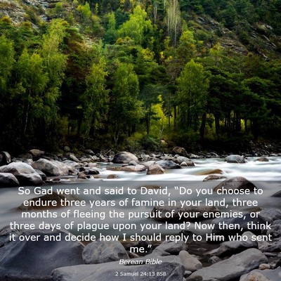 Picture 03 - 2 Samuel 24:13 BSB - So Gad went and said to David, “Do you choose - Bible Verse Picture