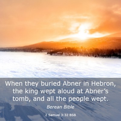Picture 03 - 2 Samuel 3:32 BSB - When they buried Abner in Hebron, the king wept - Bible Verse Picture