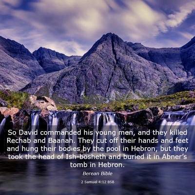 Picture 03 - 2 Samuel 4:12 BSB - So David commanded his young men, and they killed - Bible Verse Picture