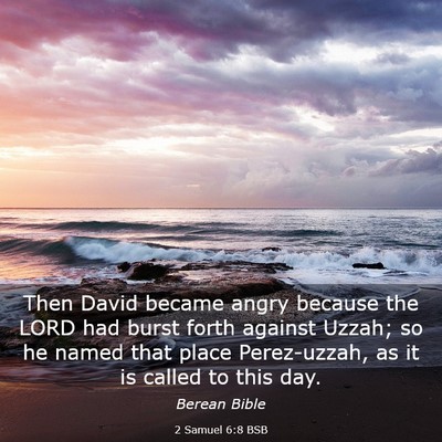 Picture 03 - 2 Samuel 6:8 BSB - Then David became angry because the LORD had - Bible Verse Picture