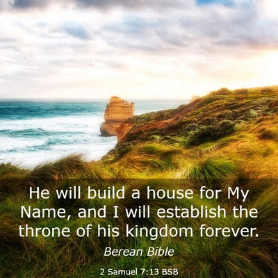Picture 03 - 2 Samuel 7:13 BSB - He will build a house for My Name, and I will - Bible Verse Picture