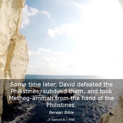 Picture 03 - 2 Samuel 8:1 BSB - Some time later, David defeated the Philistines, - Bible Verse Picture