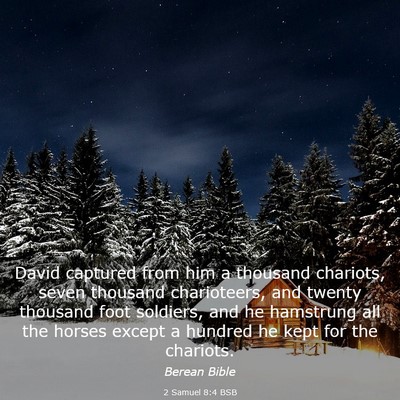 Picture 03 - 2 Samuel 8:4 BSB - David captured from him a thousand chariots, - Bible Verse Picture