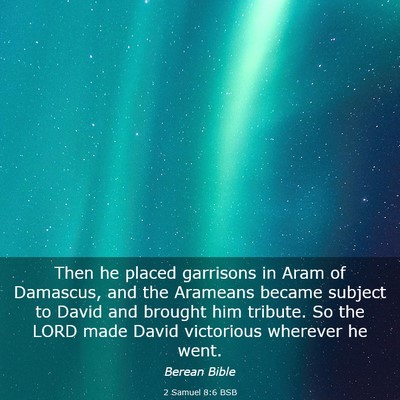 Picture 03 - 2 Samuel 8:6 BSB - Then he placed garrisons in Aram of Damascus, and - Bible Verse Picture