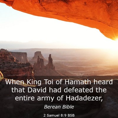 Picture 03 - 2 Samuel 8:9 BSB - When King Toi of Hamath heard that David had - Bible Verse Picture