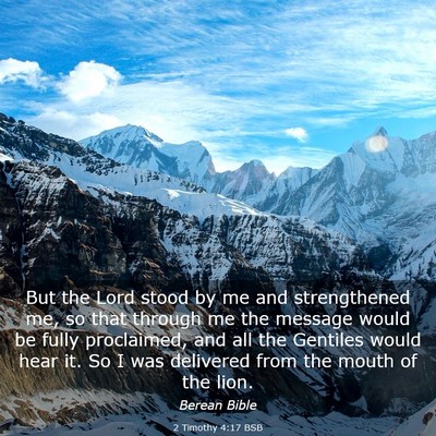 Picture 03 - 2 Timothy 4:17 BSB - But the Lord stood by me and strengthened me, so - Bible Verse Picture