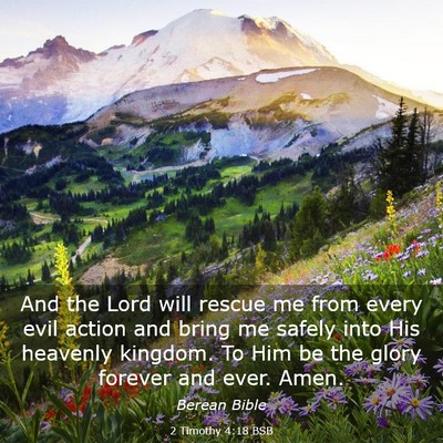 Picture 03 - 2 Timothy 4:18 BSB - And the Lord will rescue me from every evil - Bible Verse Picture