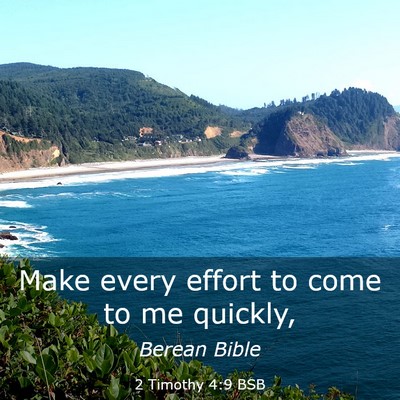 Picture 03 - 2 Timothy 4:9 BSB - Make every effort to come to me - Bible Verse Picture