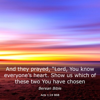 Picture 03 - Acts 1:24 BSB - And they prayed, “Lord, You know everyone’s - Bible Verse Picture