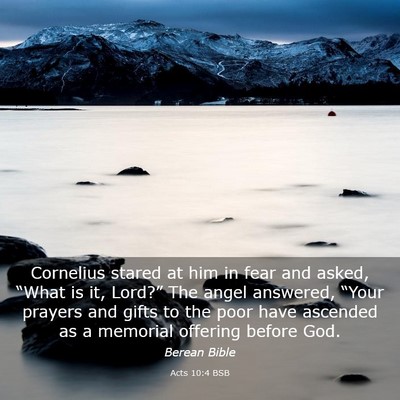 Picture 03 - Acts 10:4 BSB - Cornelius stared at him in fear and asked, - Bible Verse Picture