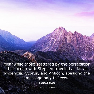 Picture 03 - Acts 11:19 BSB - Meanwhile those scattered by the persecution that - Bible Verse Picture