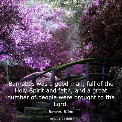 Picture 03 - Acts 11:24 BSB - Barnabas was a good man, full of the Holy Spirit - Bible Verse Picture