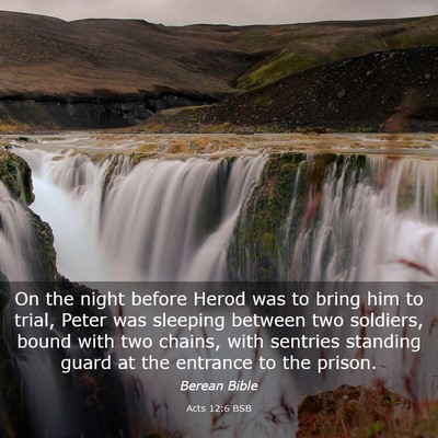 Picture 03 - Acts 12:6 BSB - On the night before Herod was to bring him to - Bible Verse Picture