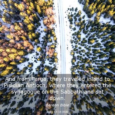 Picture 03 - Acts 13:14 BSB - And from Perga, they traveled inland to Pisidian - Bible Verse Picture