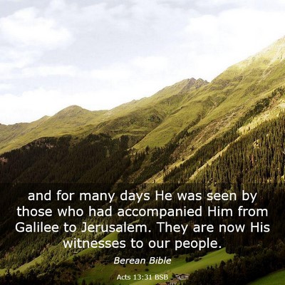 Picture 03 - Acts 13:31 BSB - and for many days He was seen by those who had - Bible Verse Picture