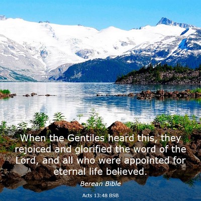 Picture 03 - Acts 13:48 BSB - When the Gentiles heard this, they rejoiced and - Bible Verse Picture