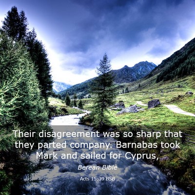 Picture 03 - Acts 15:39 BSB - Their disagreement was so sharp that they parted - Bible Verse Picture