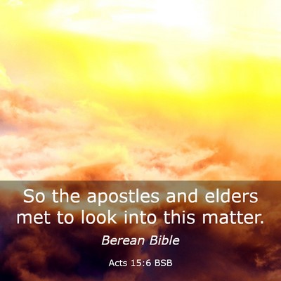 Picture 03 - Acts 15:6 BSB - So the apostles and elders met to look into this - Bible Verse Picture