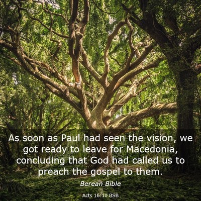 Picture 03 - Acts 16:10 BSB - As soon as Paul had seen the vision, we got ready - Bible Verse Picture