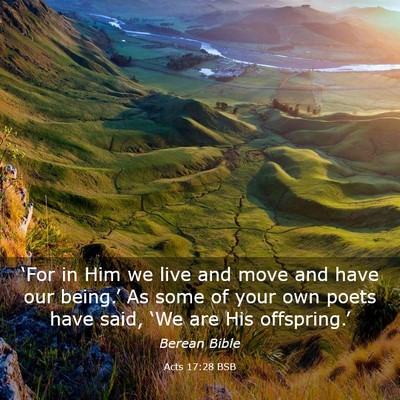 Picture 03 - Acts 17:28 BSB - ‘For in Him we live and move and have our - Bible Verse Picture