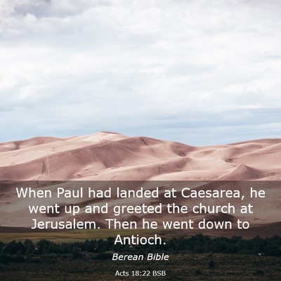Picture 03 - Acts 18:22 BSB - When Paul had landed at Caesarea, he went up and - Bible Verse Picture