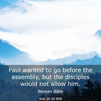 Picture 03 - Acts 19:30 BSB - Paul wanted to go before the assembly, but the - Bible Verse Picture