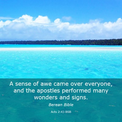 Picture 03 - Acts 2:43 BSB - A sense of awe came over everyone, and the - Bible Verse Picture