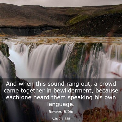 Picture 03 - Acts 2:6 BSB - And when this sound rang out, a crowd came - Bible Verse Picture