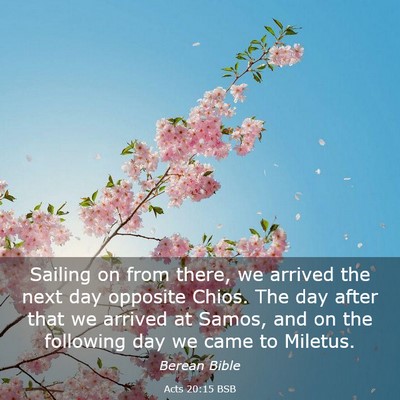 Picture 03 - Acts 20:15 BSB - Sailing on from there, we arrived the next day - Bible Verse Picture