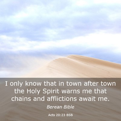 Picture 03 - Acts 20:23 BSB - I only know that in town after town the Holy - Bible Verse Picture