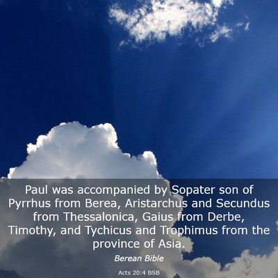 Picture 03 - Acts 20:4 BSB - Paul was accompanied by Sopater son of Pyrrhus - Bible Verse Picture